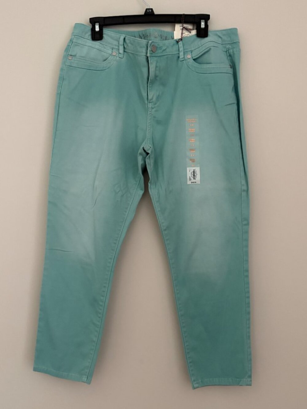 Simply Vera Wang Aqua Teal Cropped Skinny Jeans Y2K Coastal Chic Mermaidcore 14